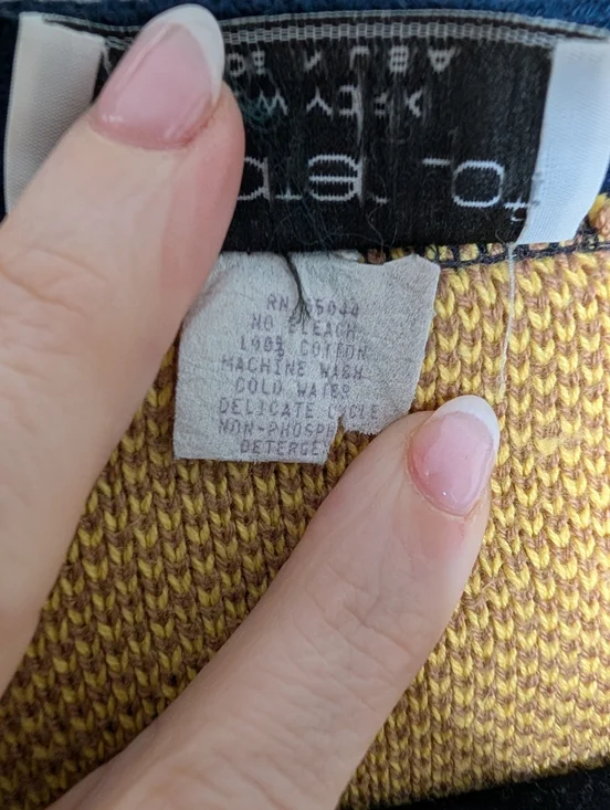 Vintage Sweater Loft Novelty Cardigan Large Sewing Craft Knit Made USA - Picture 7 of 9